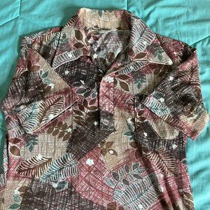 SOLD Men's Vintage tropical Print polo shirt